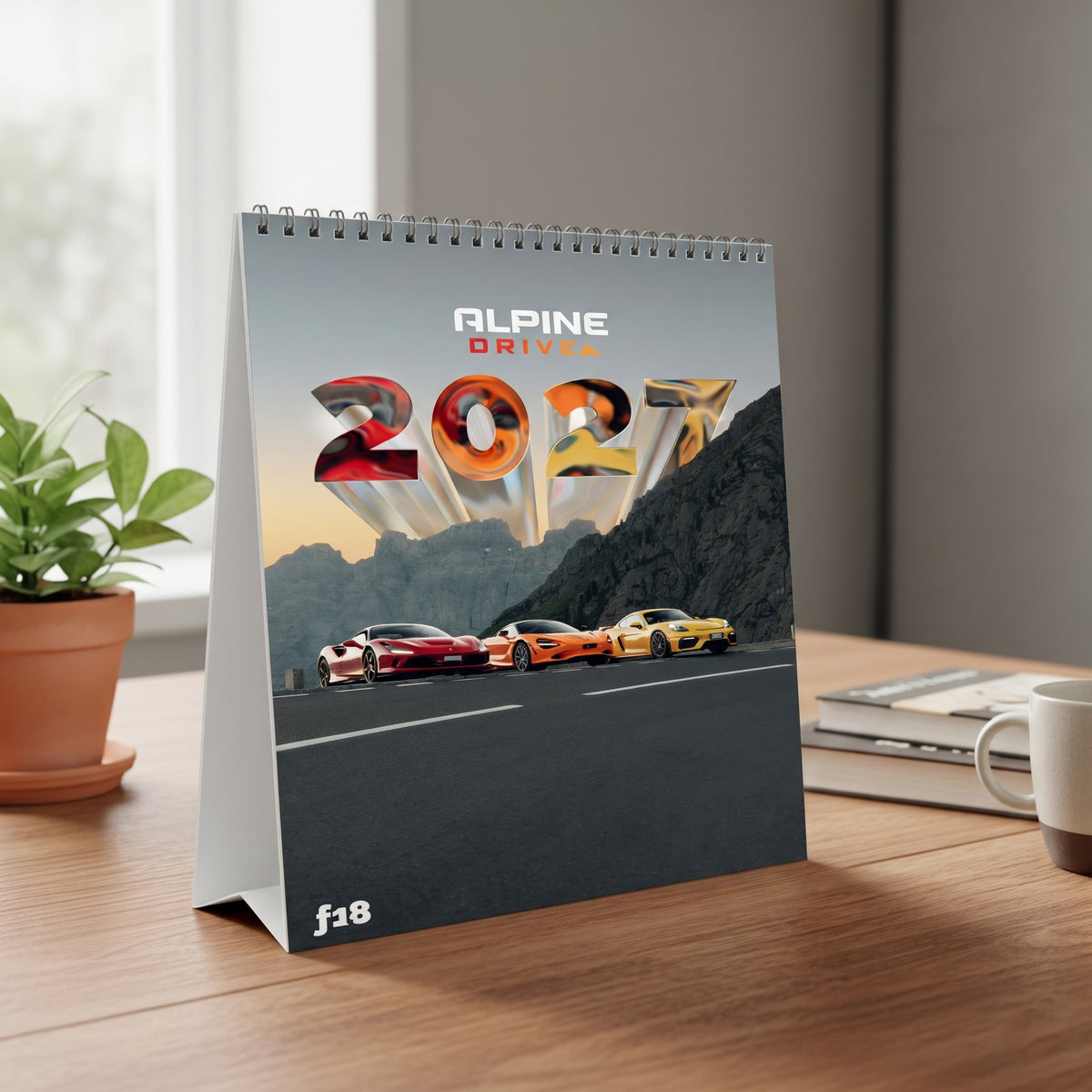 f1.8 x ALPINE DRIVE DESK CALENDAR 2027